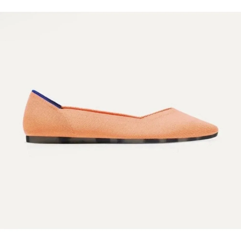 Rothy's The Point Flats Sz 9.5 Tangerine Orange Stretch Flat Point Toe Comfort